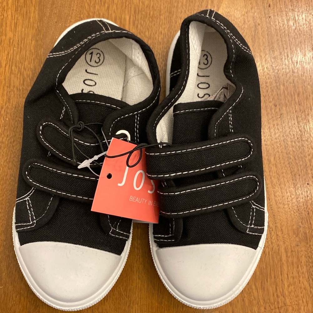 Josiny‎ Black Little Girl Canvas Sneakers with two Straps